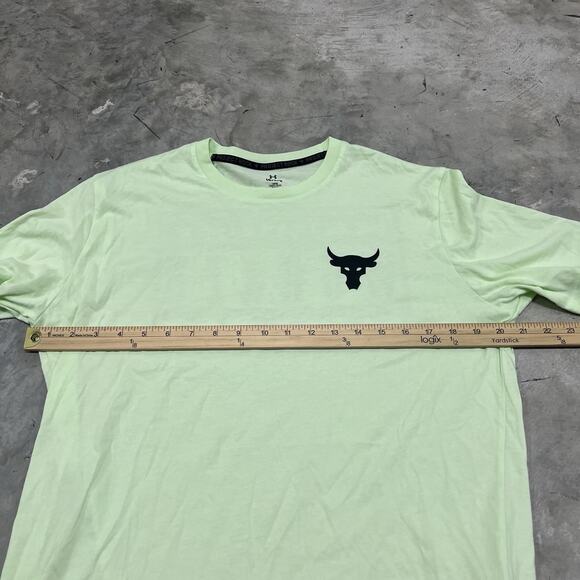 Under Armour Project Rock Respect Short Sleeve T-Shirt Men Size Large Mint Green - Picture 4 of 8